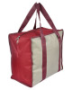 Kuber Industries Rexine Shopping Bags/Grocery Bag for Carry Grocery, Fruits, Vegetable with Handles (Beige) 54KM4019