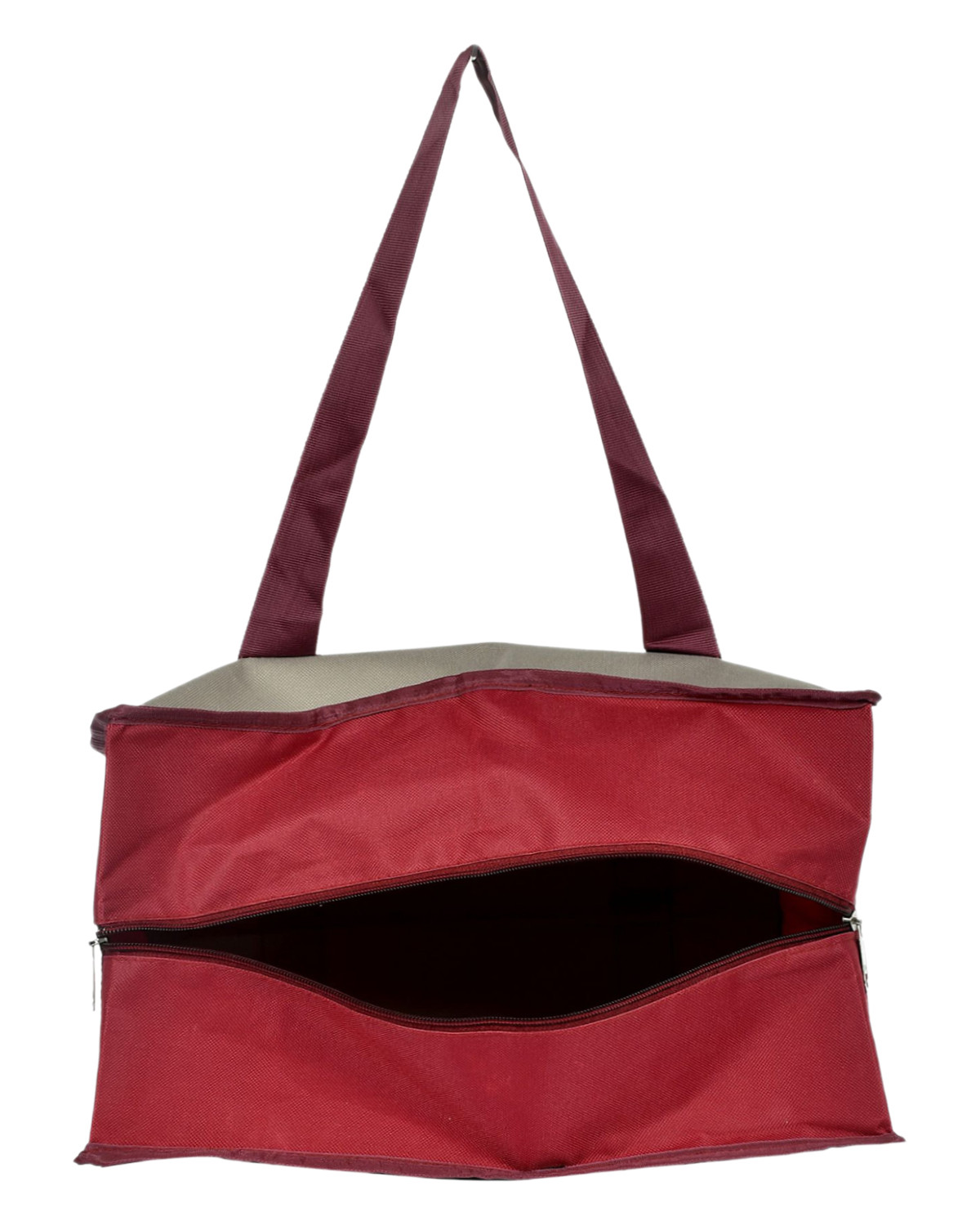 Kuber Industries Rexine Shopping Bags/Grocery Bag for Carry Grocery, Fruits, Vegetable with Handles (Beige) 54KM4019