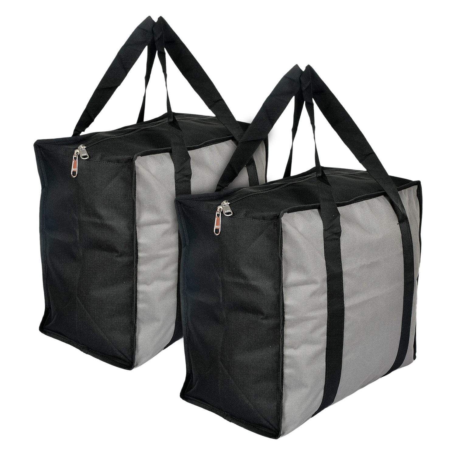 Kuber Industries Rexine Shopping Bags/Grocery Bag for Carry Grocery, Fruits, Vegetable with Handles (Grey) 54KM4017