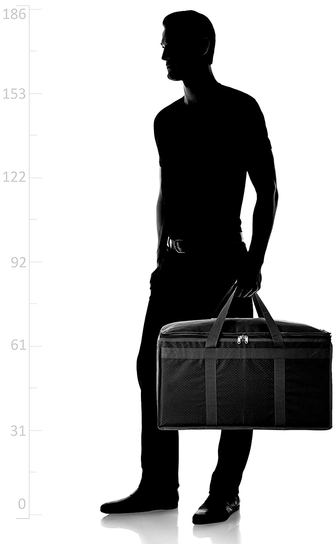 Kuber Industries Rexine Waterproof Large Storage Bag|Cloth Organizer with 2 Side Zipper Closure and Handle (Black)