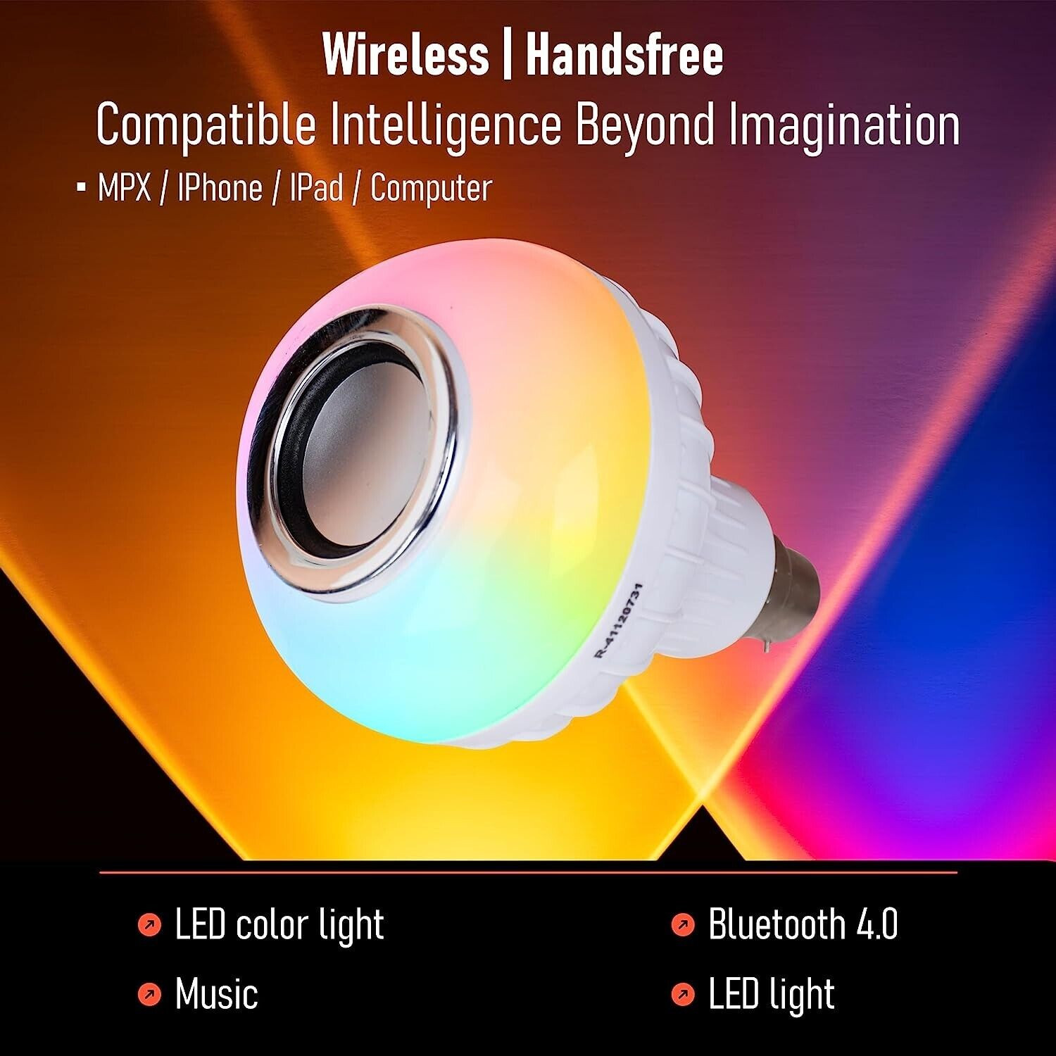 Kuber Industries RGB Bulb | Wireless Bluetooth LED Bulb with Speaker | Remote Control Music Bulb | Disco Light Bulb | Home Decoration Bulb | 12W | Multicolor
