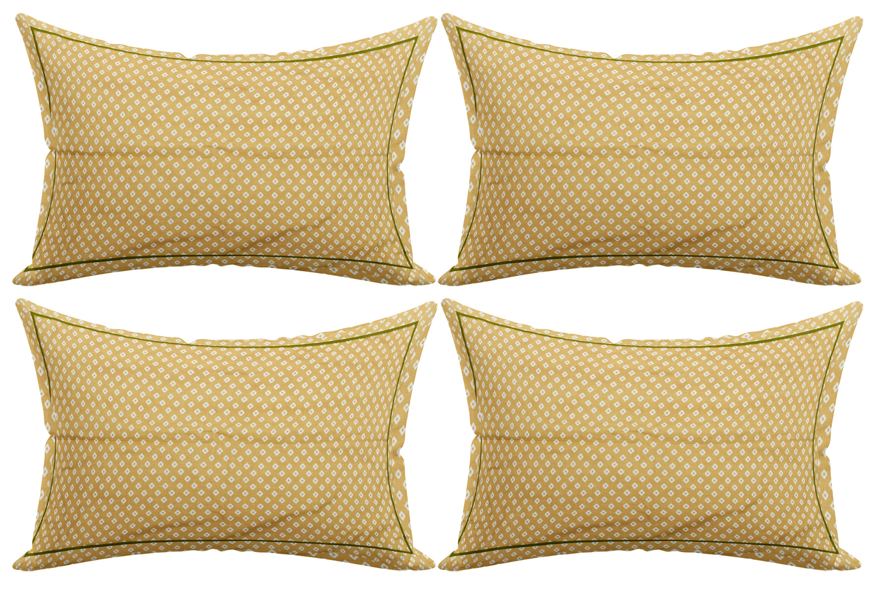 Kuber Industries Rhombus Design Cotton Pillow Covers, 18 x 28 inch,(Green)