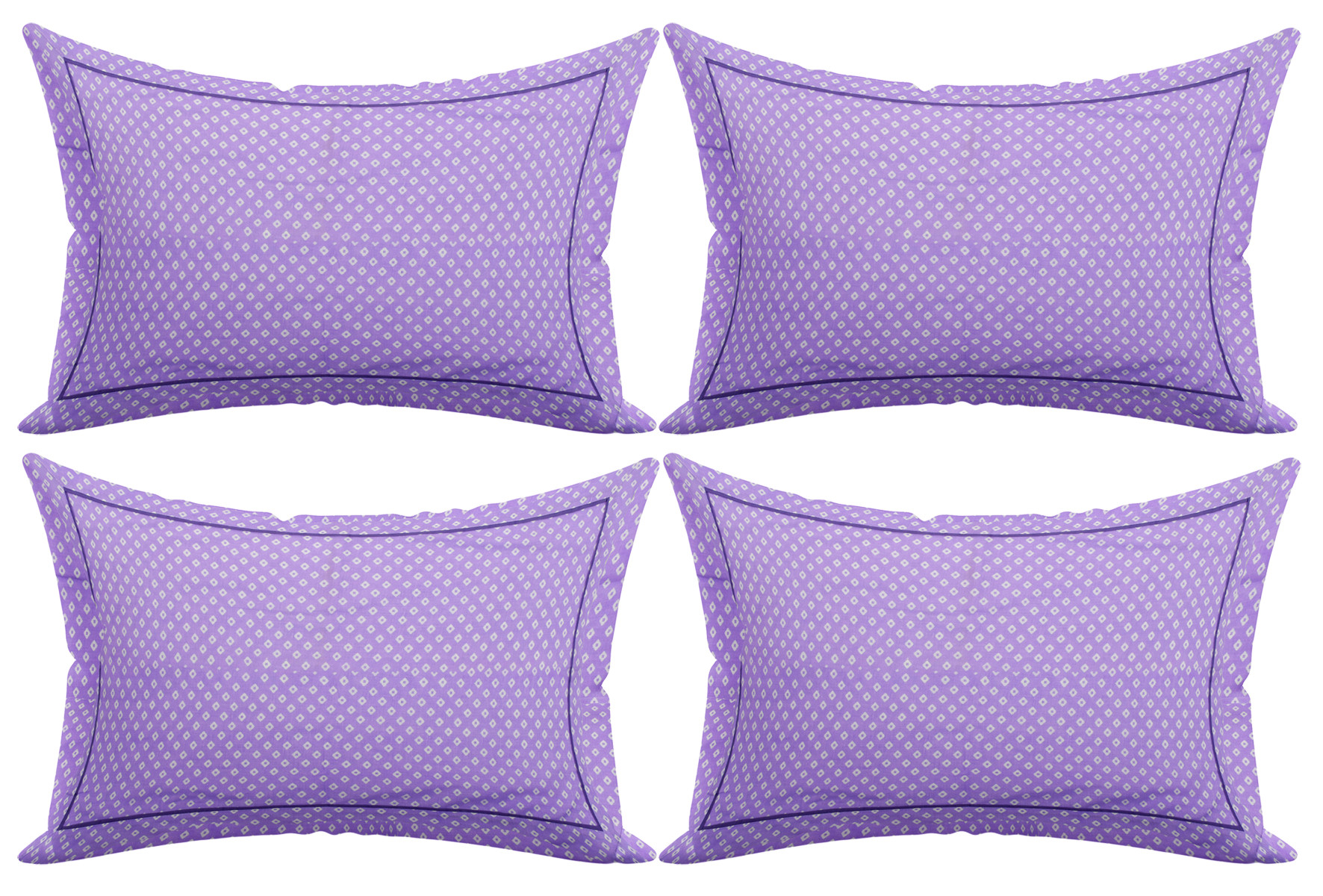 Kuber Industries Rhombus Design Cotton Pillow Covers, 18 x 28 inch,(Purple)