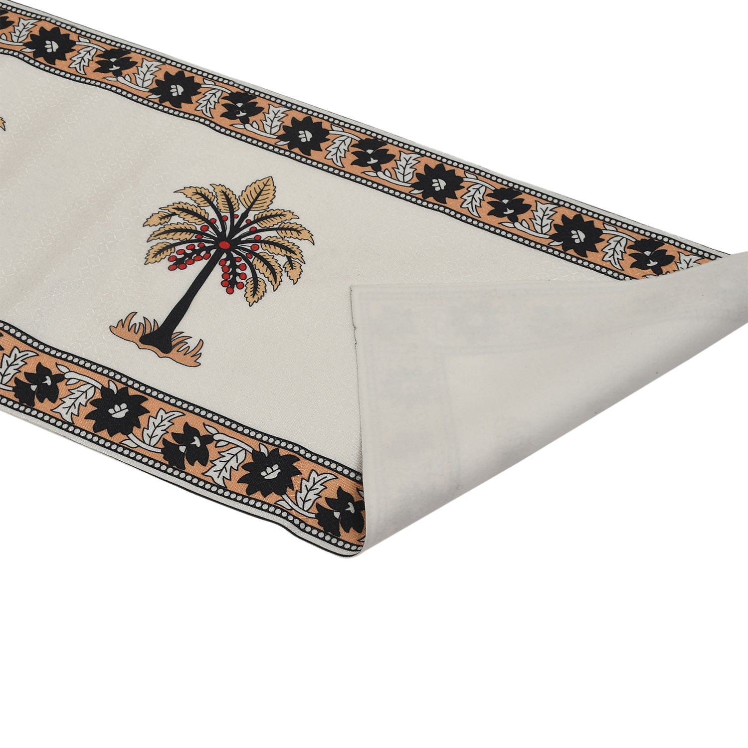 Kuber Industries Rich Fabric Table Runner & Placemats For Living, Dinning, Office, Kitchen & Wedding Set of 7 (Brown) 54KM4149