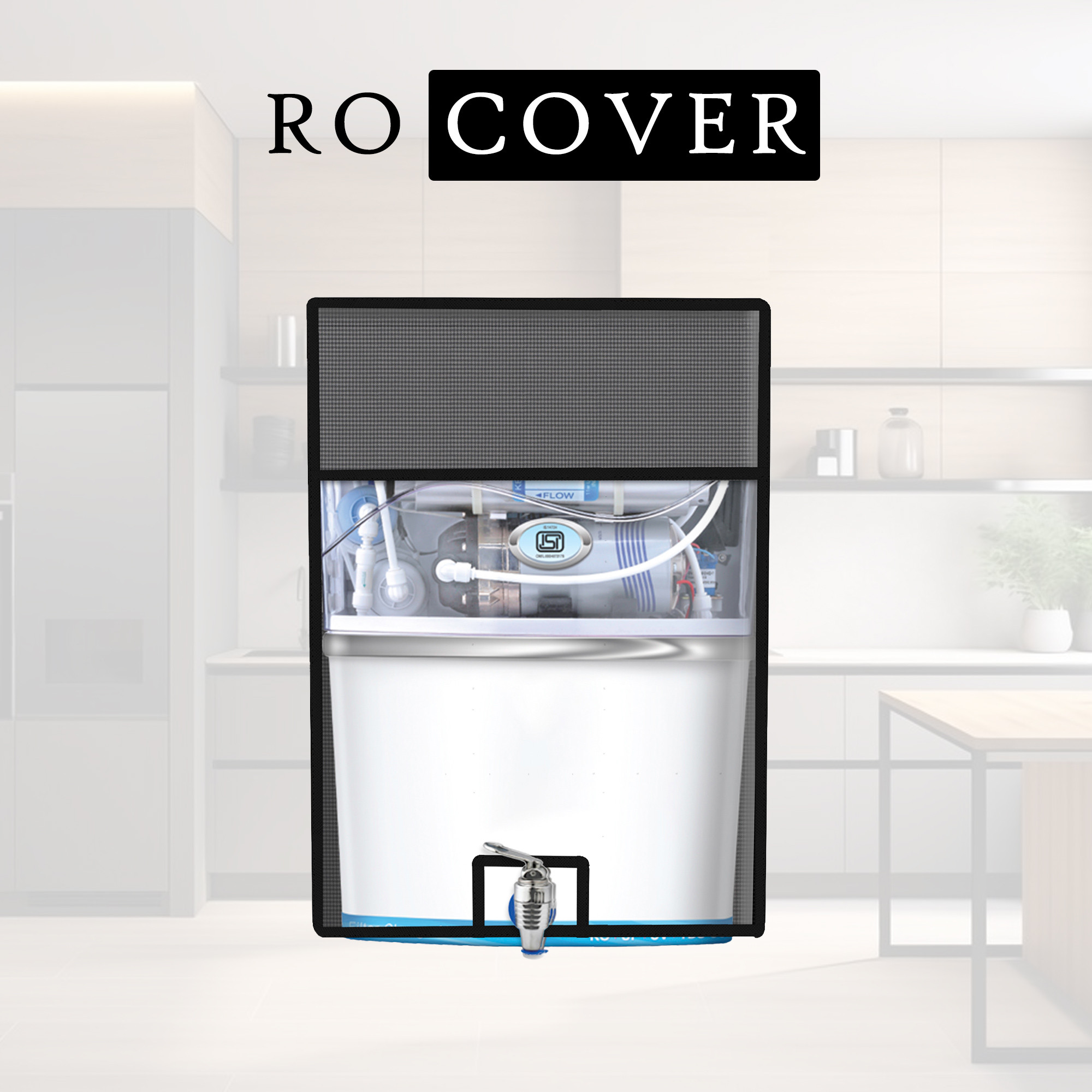 Kuber Industries Ro Cover  Free Size  Ro Water Purifier Cover  Dust Protective Ro Cover  Purifier Ro Cover  Water Purifier Cover  Ro Cover For Home Kitchen  Mini Check  Grey