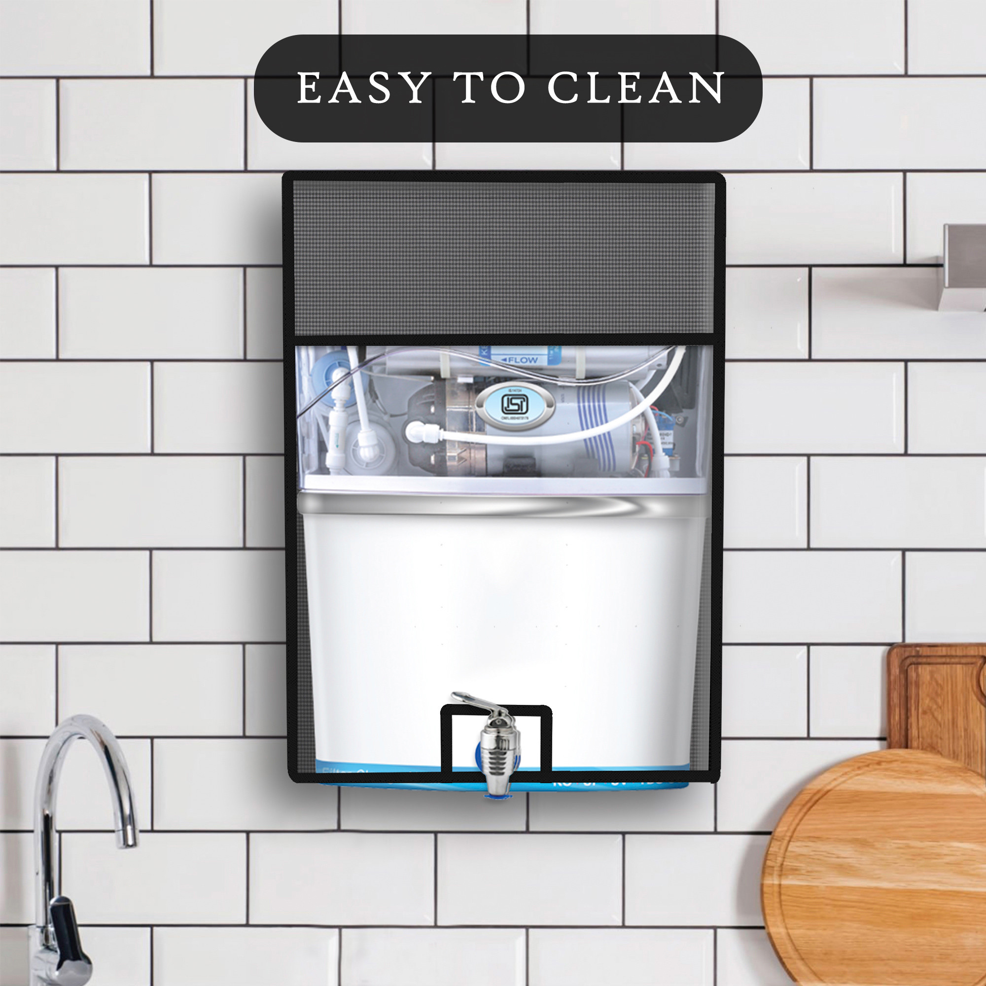 Kuber Industries Ro Cover  Free Size  Ro Water Purifier Cover  Dust Protective Ro Cover  Purifier Ro Cover  Water Purifier Cover  Ro Cover For Home Kitchen  Mini Check  Grey