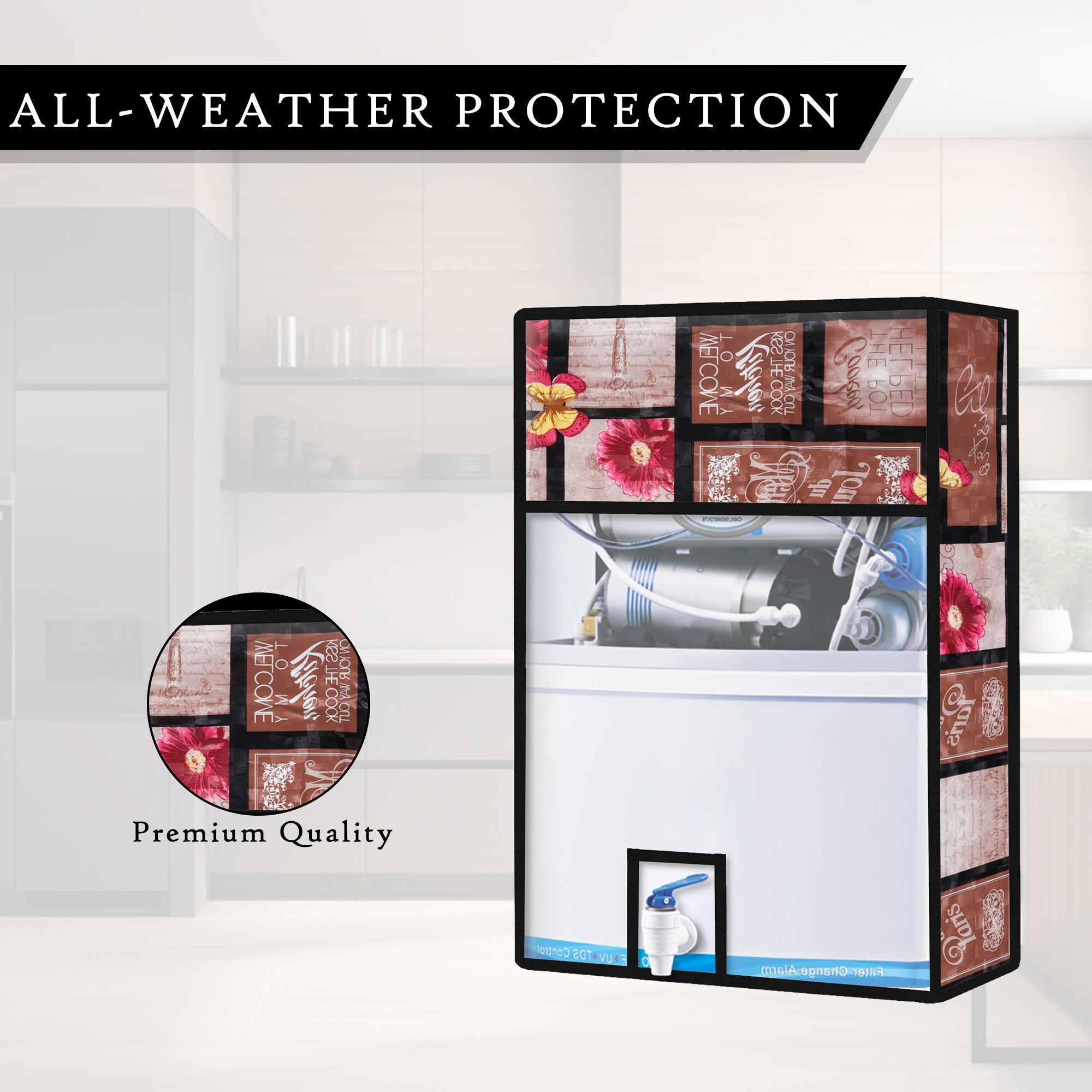 Kuber Industries Ro Cover  Free Size  Ro Water Purifier Cover  Dust Protective Ro Cover  Water Purifier Cover  Ro Cover For Kitchen  Kitchen Split  Brown