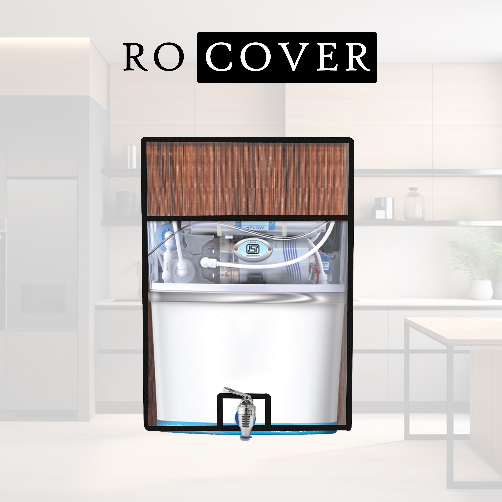 Kuber Industries Ro Cover  Free Size  Ro Water Purifier Cover  Dust Protective Ro Cover  Water Purifier Cover  Ro Cover For Kitchen  Lining Design  Dark Brown