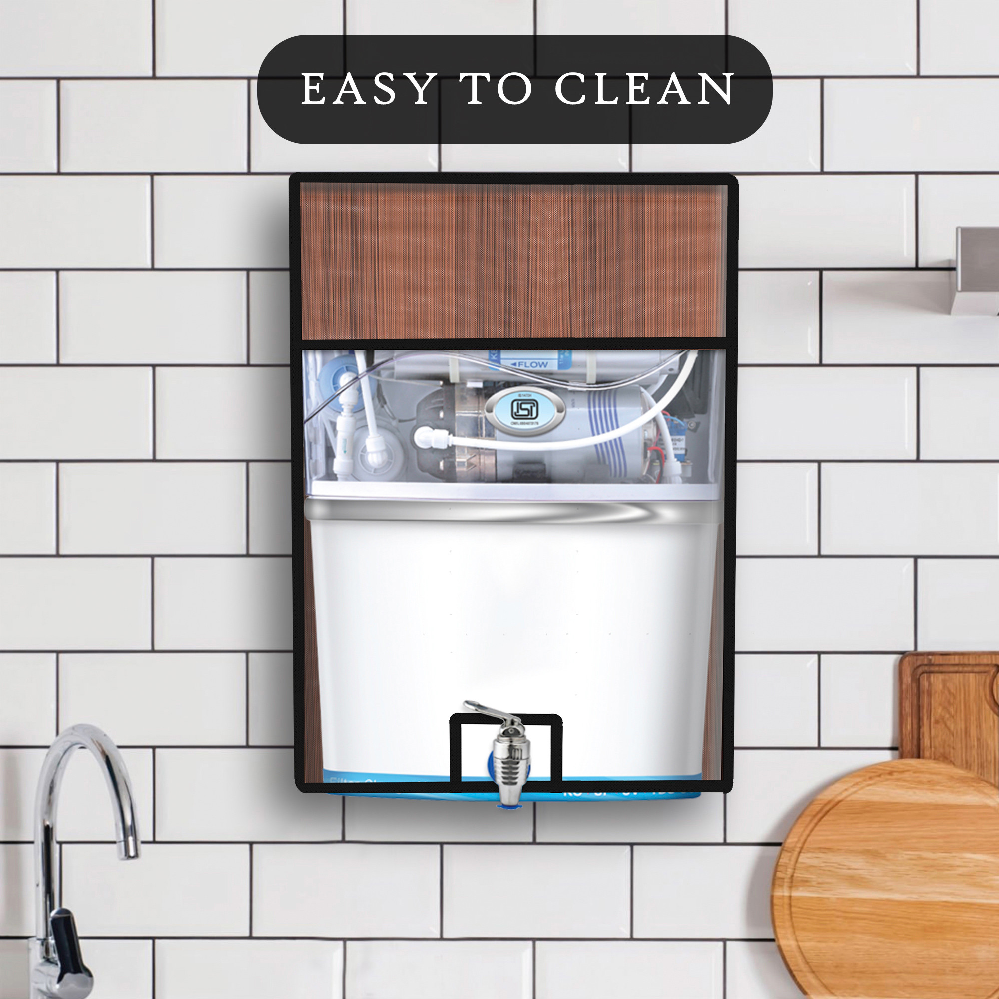 Kuber Industries Ro Cover  Free Size  Ro Water Purifier Cover  Dust Protective Ro Cover  Water Purifier Cover  Ro Cover For Kitchen  Lining Design  Dark Brown