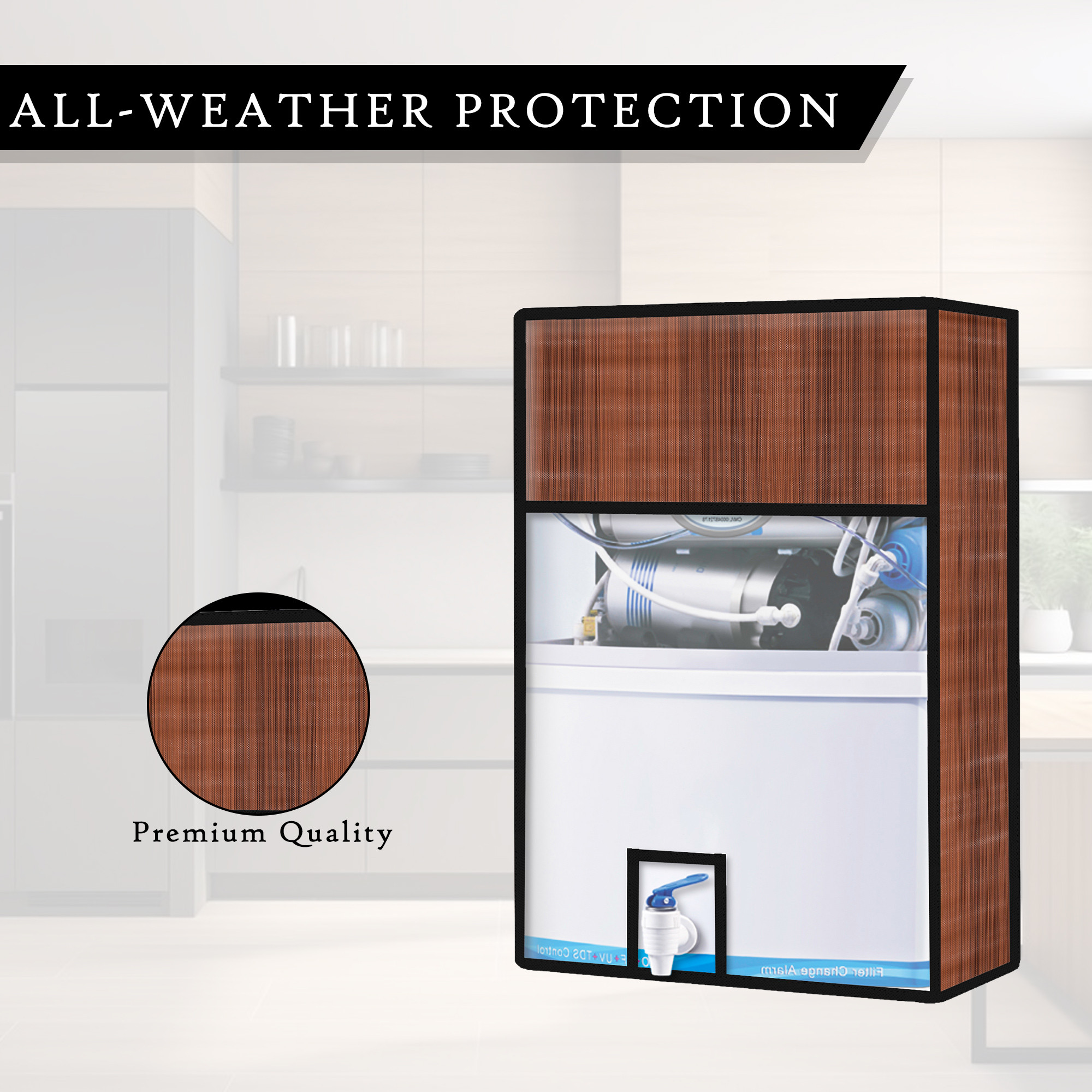 Kuber Industries Ro Cover  Free Size  Ro Water Purifier Cover  Dust Protective Ro Cover  Water Purifier Cover  Ro Cover For Kitchen  Lining Design  Dark Brown