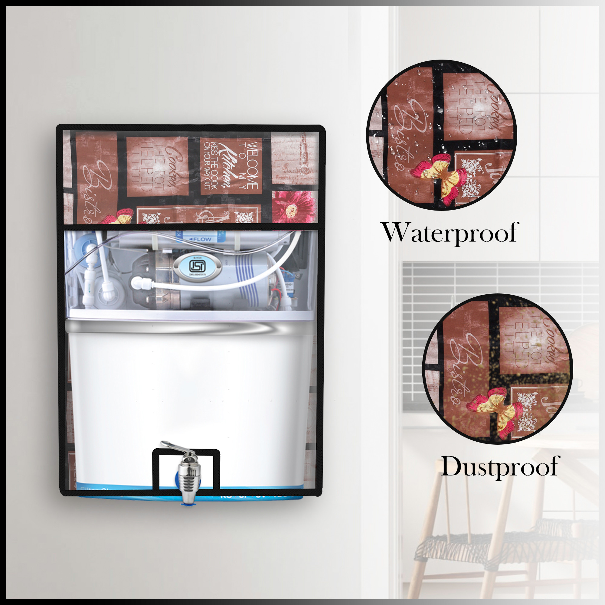 Kuber Industries Ro Cover  Free Size  Ro Water Purifier Cover  Dust Protective Ro Cover  Water Purifier Cover  Ro Cover For Kitchen  Kitchen Split  Brown