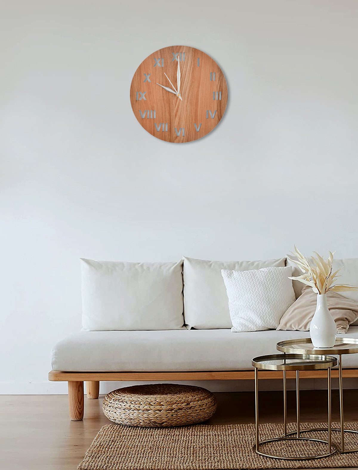 Kuber Industries Roman Number Round Shaped Wooden 10