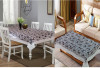 Kuber Industries Rose Design Waterproof Attractive Dining Table Cover &amp; Center Table Cover for Home Decoration,(Cream)