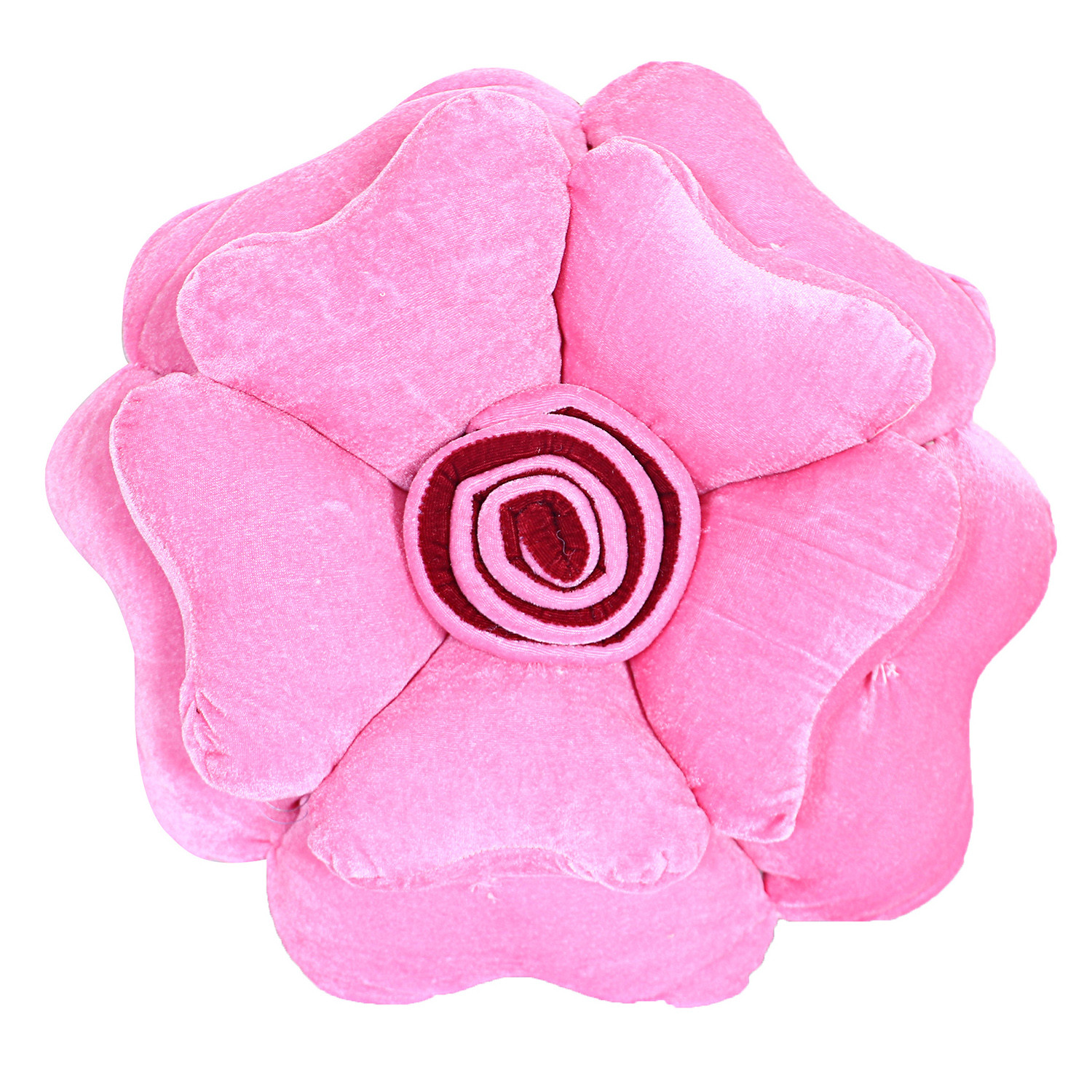 Kuber Industries Rose Flower Shaped Pair Cushion|Soft & Decorative Cushions for Living Room Bed,Sofa,Seating Area,16 Inch,(Pink)