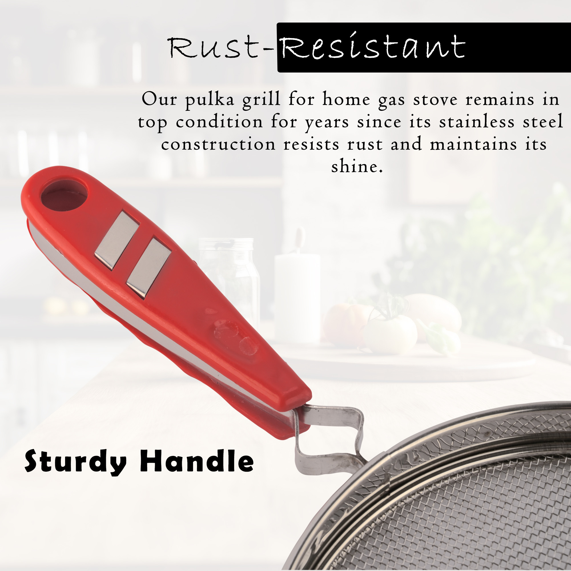 Kuber Industries Roti Grill Jali for Gas Stove  Papad  Phulka Roasting Net for Kitchen Cooking  Stainless Steel Barbeque  Bharta Pan