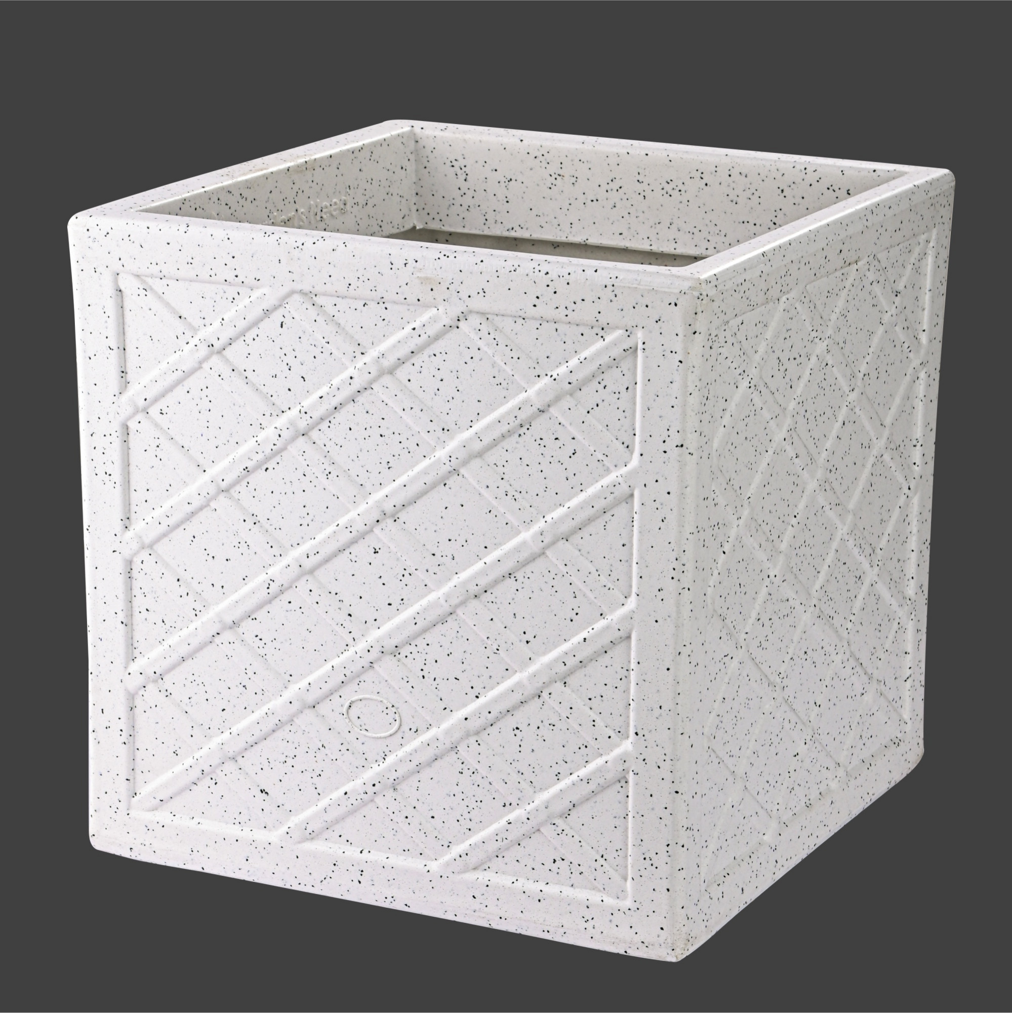 Kuber Industries Roto Mould 14 Inch Pots for Plants Balcony and Living Room with Wheels  Flower Pots for Garden  Planters for Home Decor Outdoor Indoor Plants  Jaguar Maxico  White Fresh