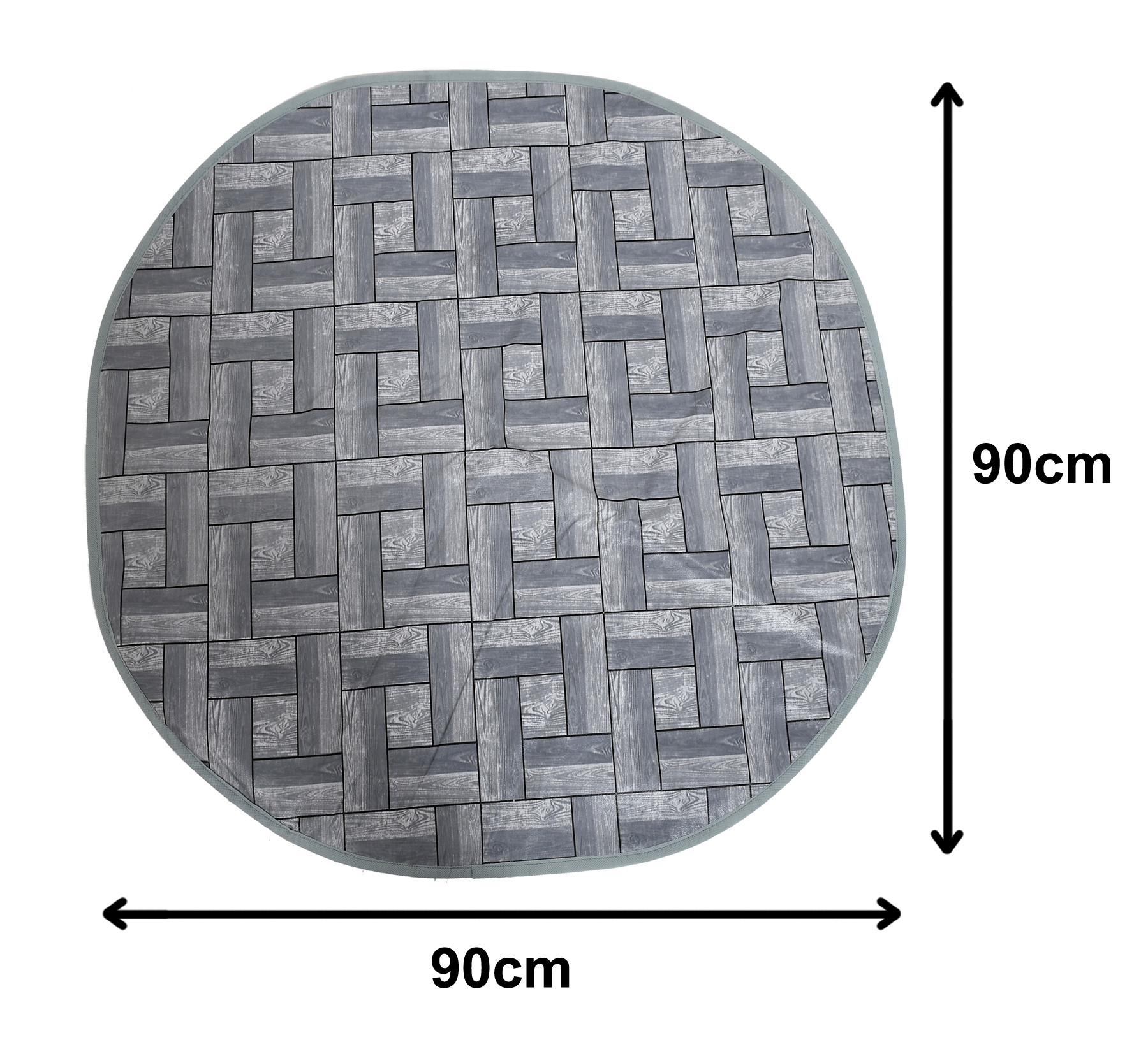 Kuber Industries Round Check Design Both Sided Bed Server Food Mat, Bedsheet Protector, Oil & Waterproof (Grey)-HS_38_KUBMART21049