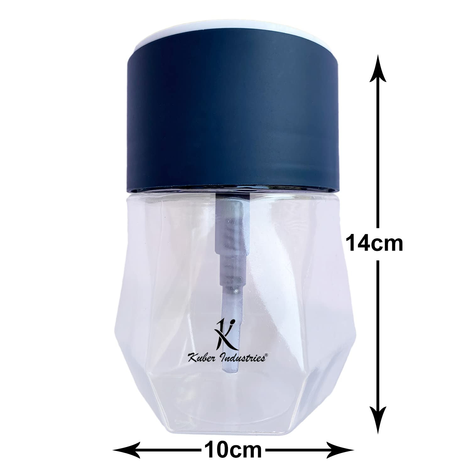 Kuber Industries Round Liquid Soap Dispenser for Kitchen | with Pump and 2 Sponge Scrubs | Plastic, Lightweight & Durable | Multipurpose Use, Ergonomic Design & Easy to Clean | Blue
