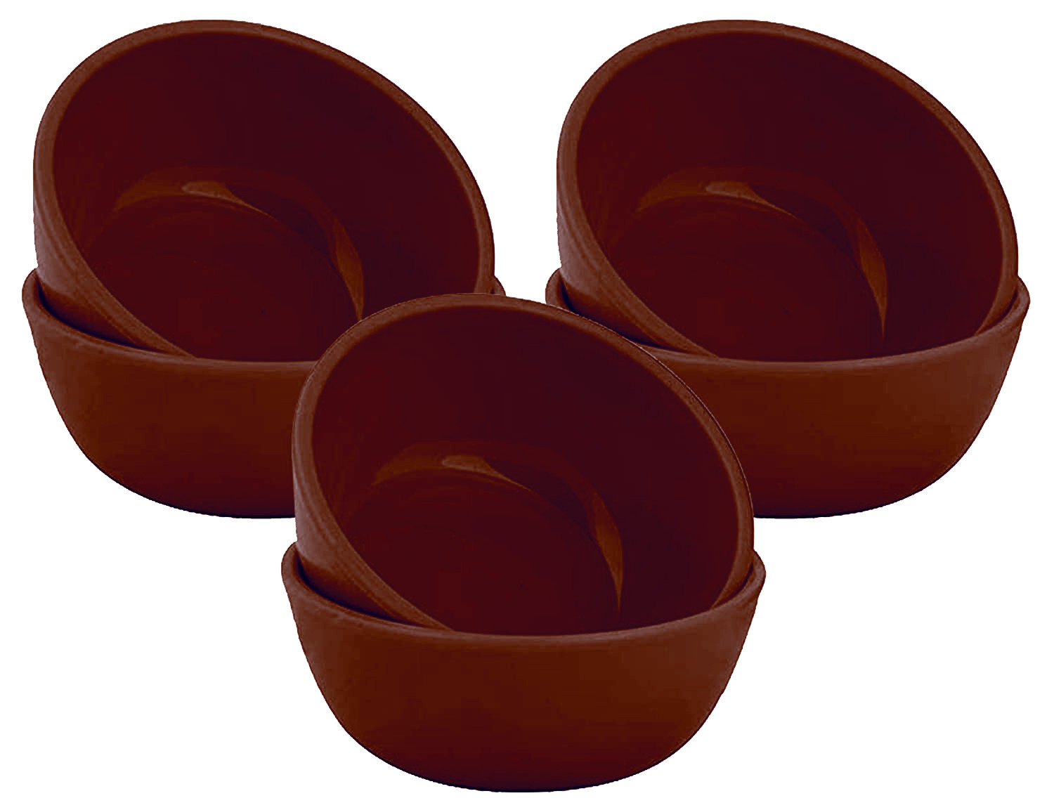 Kuber Industries Round Microwave Safe Unbreakable Plastic Square Katori/Bowl Set for ,Rice,Soup,Pasta,Salad Bowls, 250 Ml Brown-KUBMART15281