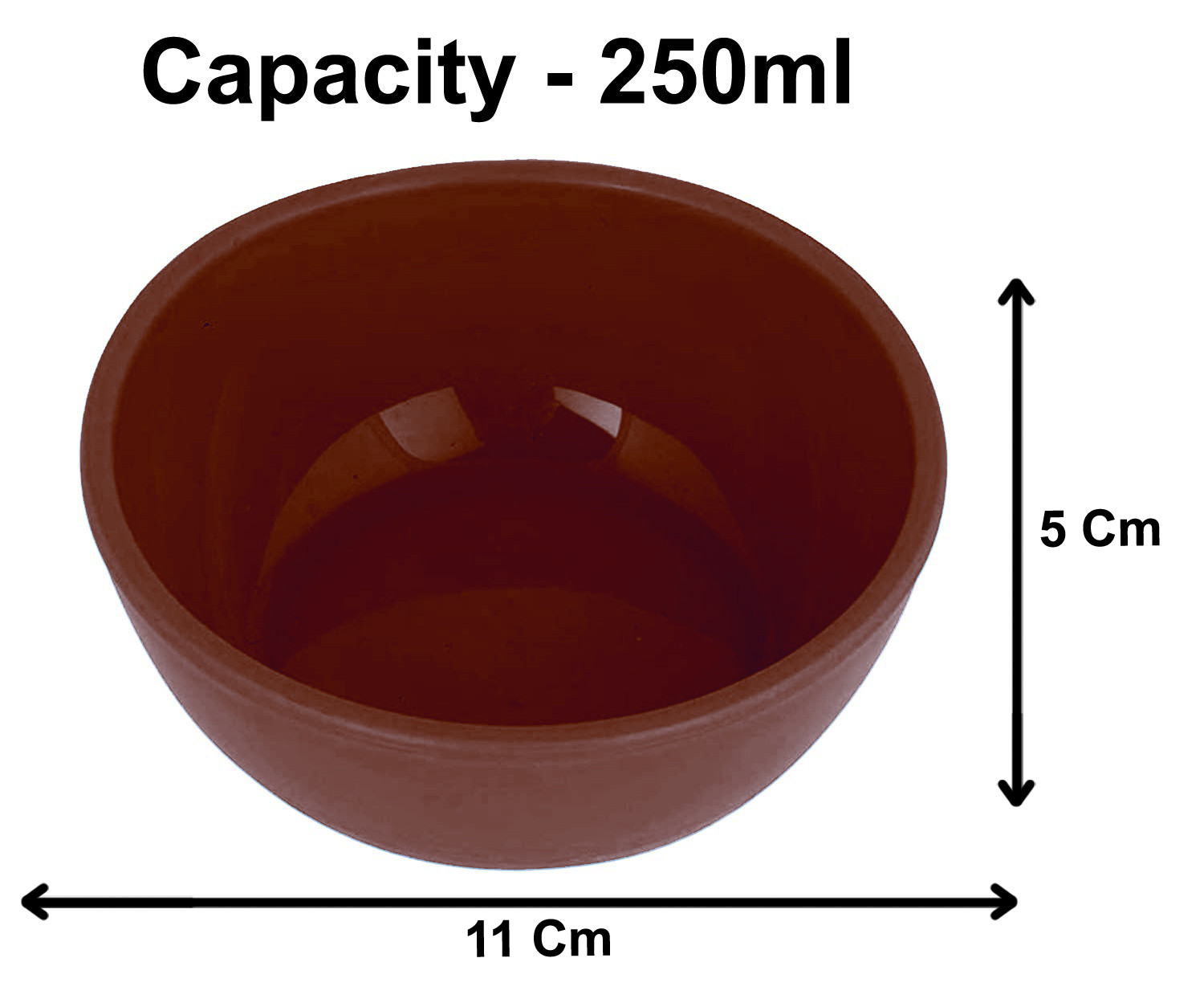 Kuber Industries Round Microwave Safe Unbreakable Plastic Square Katori/Bowl Set for ,Rice,Soup,Pasta,Salad Bowls, 250 Ml Brown-KUBMART15281