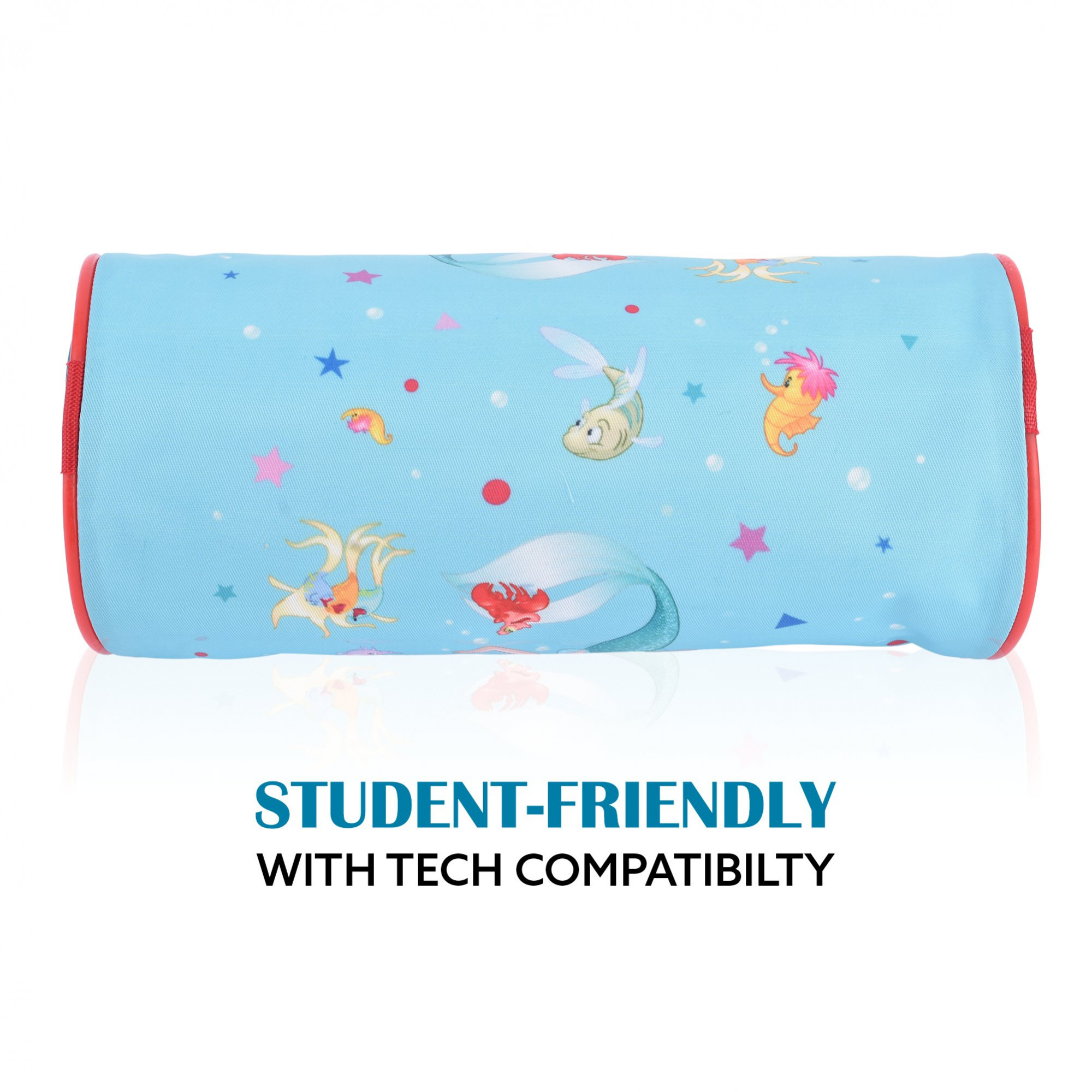 Kuber Industries Round Pencil Pouch  Disney Mermaid Pencil Pouch for Kids  Multi-Purpose Travel Pouch  Stationary Holder  Travel Organizer  Pencil Utility School Pouches  Geometry Box  Green