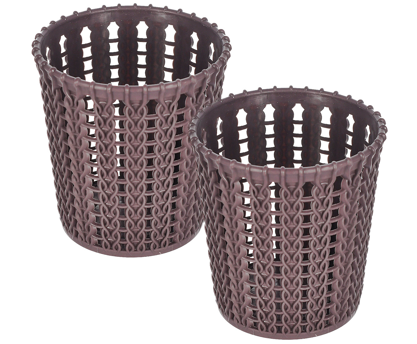 Kuber Industries Round Shape M 10 Multipurpose Plastic Holder/Organizer/Stand For Kitchen, Bathroom, Office Use -(Brown)-46KM0417