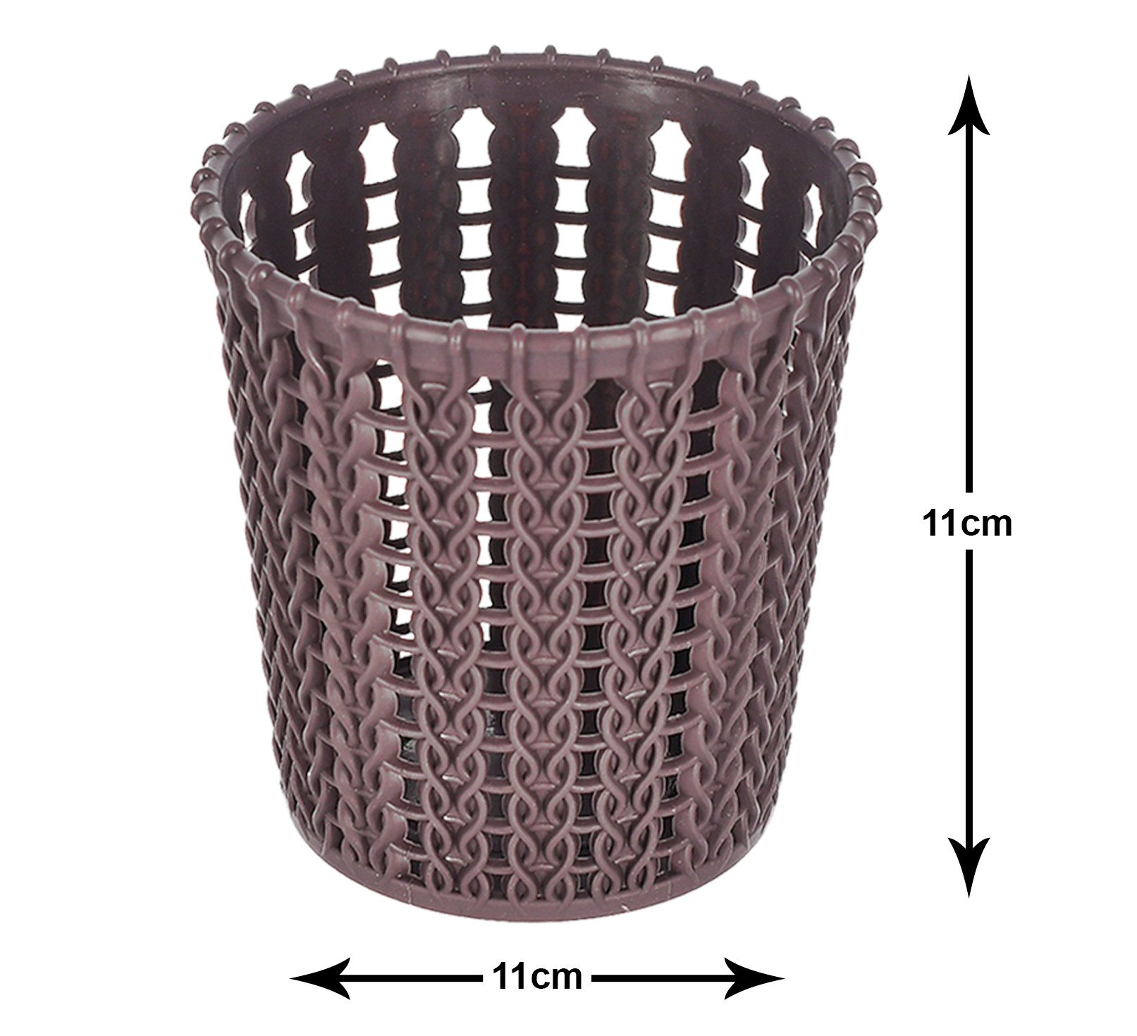 Kuber Industries Round Shape M 10 Multipurpose Plastic Holder/Organizer/Stand For Kitchen, Bathroom, Office Use -(Brown)-46KM0417