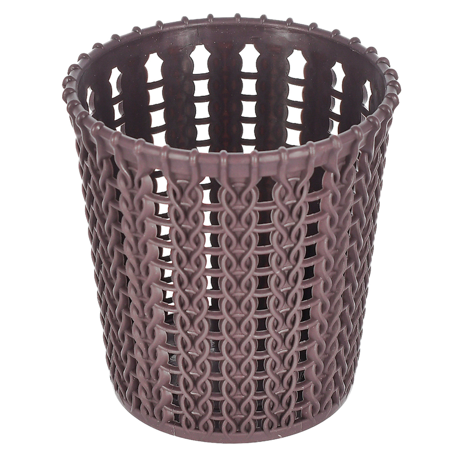 Kuber Industries Round Shape M 10 Multipurpose Plastic Holder/Organizer/Stand For Kitchen, Bathroom, Office Use -(Brown)-46KM0417