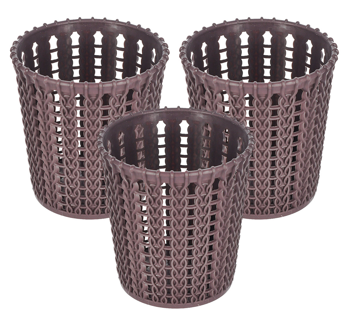 Kuber Industries Round Shape M 10 Multipurpose Plastic Holder/Organizer/Stand For Kitchen, Bathroom, Office Use -(Brown)-46KM0417