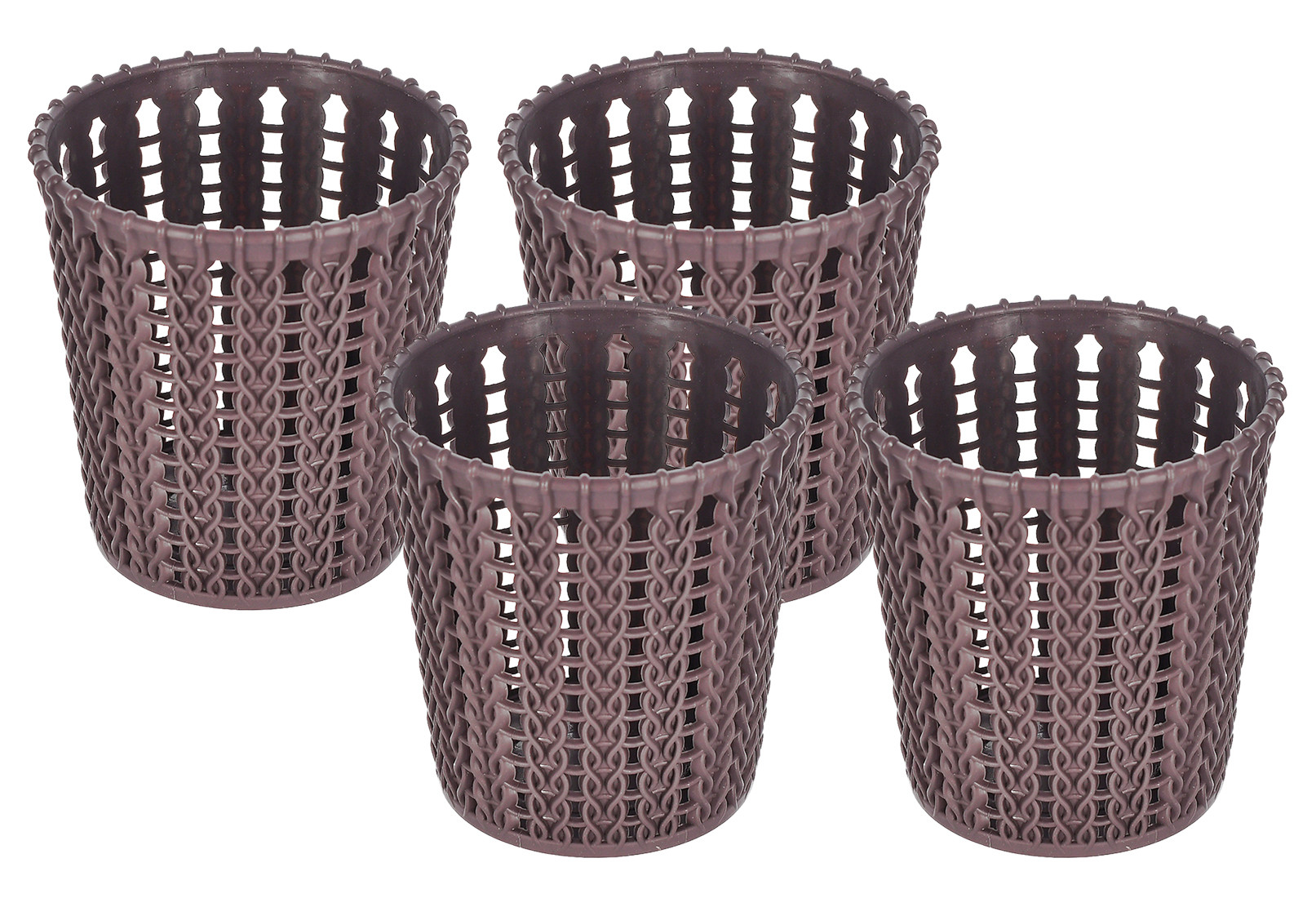 Kuber Industries Round Shape M 10 Multipurpose Plastic Holder/Organizer/Stand For Kitchen, Bathroom, Office Use -(Brown)-46KM0417