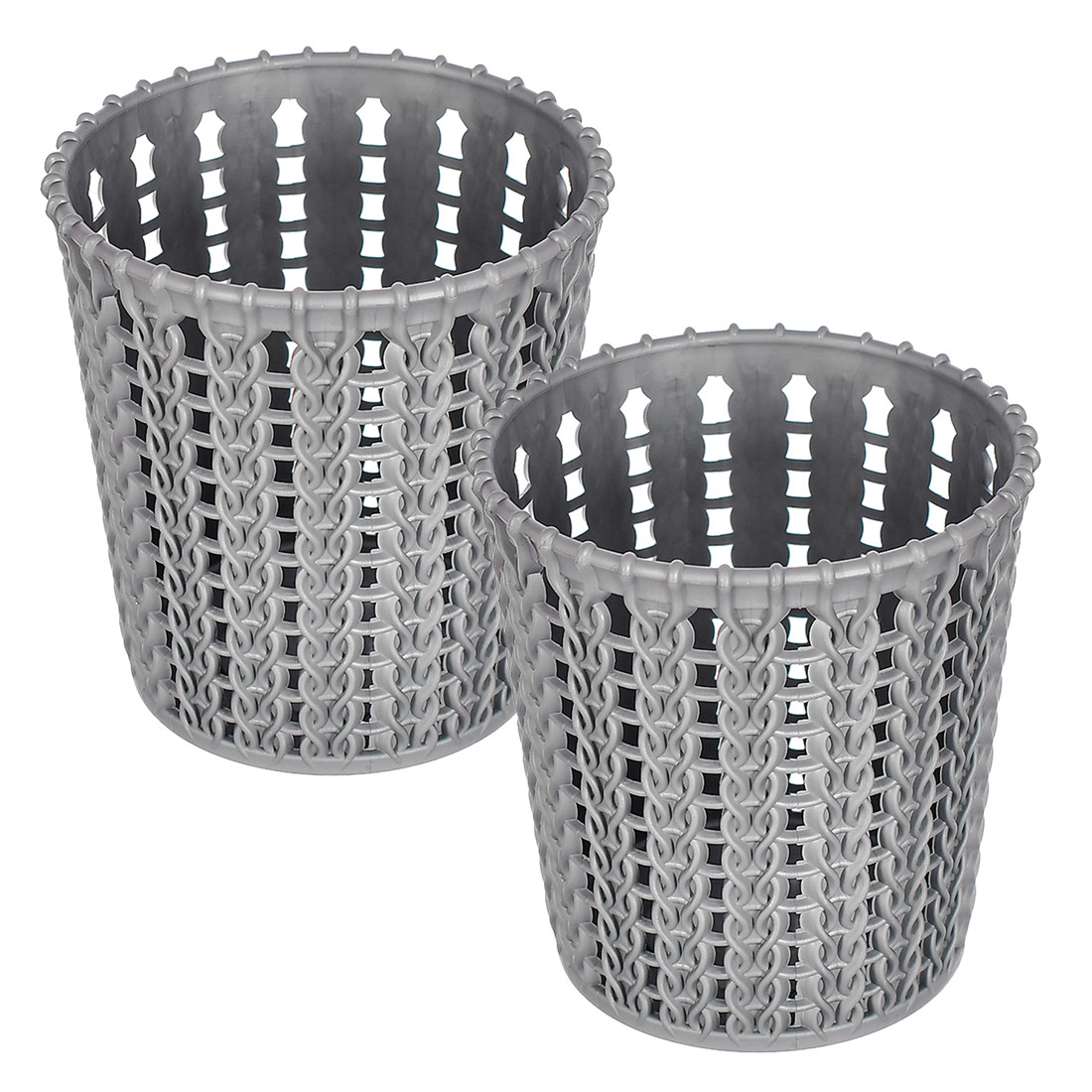 Kuber Industries Round Shape M 10 Multipurpose Plastic Holder/Organizer/Stand For Kitchen, Bathroom, Office Use -(Grey)-46KM0425