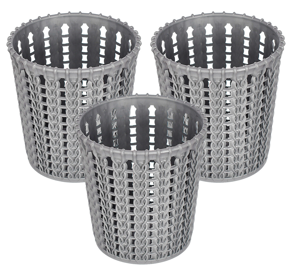Kuber Industries Round Shape M 10 Multipurpose Plastic Holder/Organizer/Stand For Kitchen, Bathroom, Office Use -(Grey)-46KM0425
