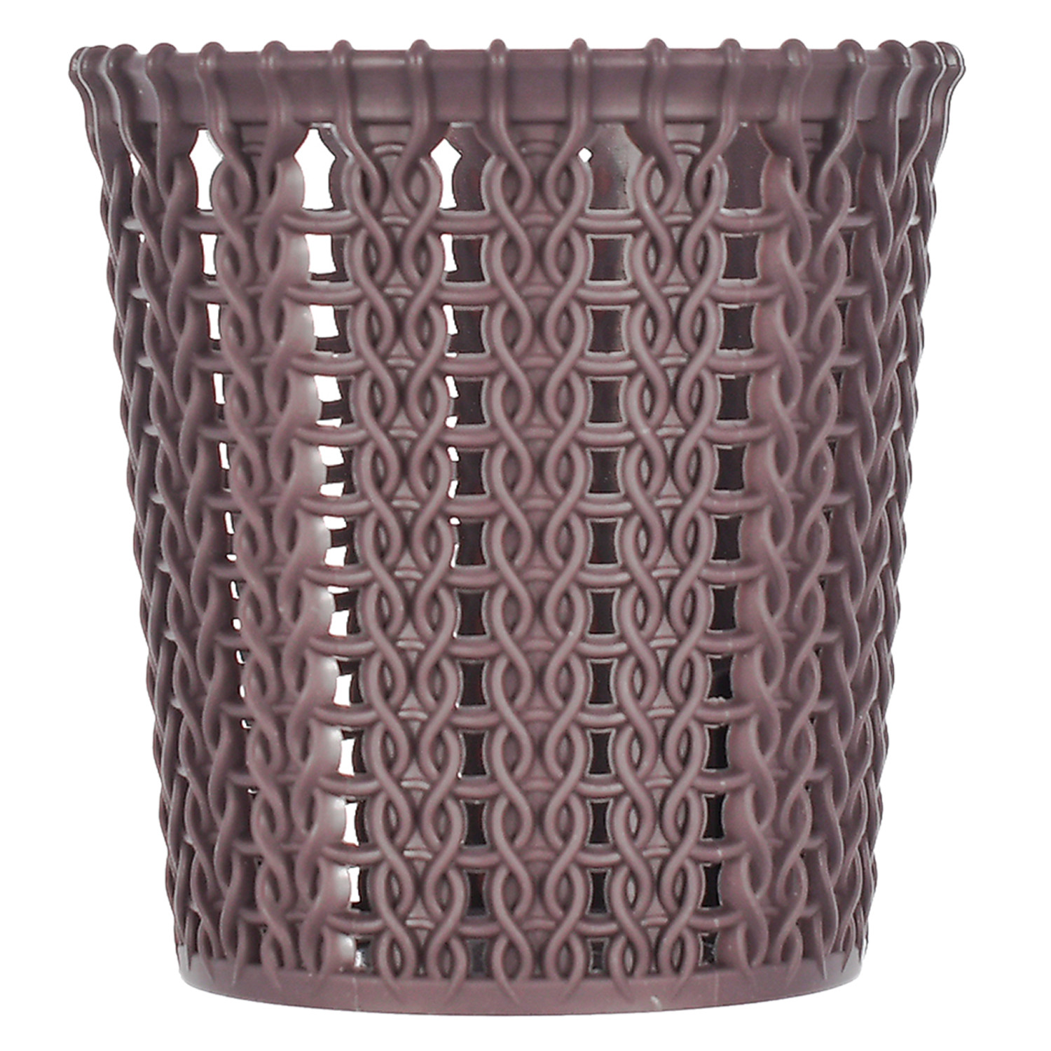 Kuber Industries Round Shape M 10 Multipurpose Plastic Holder/Organizer/Stand For Kitchen, Bathroom, Office Use - Pack of 4 (Brown & Grey)-46KM0433