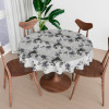 Round Table Cover | 60x60 Inch | 4 Seater Kitchen Table Cloth | Decorative Table Cover | Tabletop Cover | Restaurant Table Cover | Tea Table Cover | New Flower | Grey