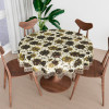 Round Table Cover | 60x60 Inch | Tabletop Cover | Restaurant Table Cover | 4 Seater Kitchen Table Cloth | Decorative Table Cover | Tea Table Cover | New Flower | Brown