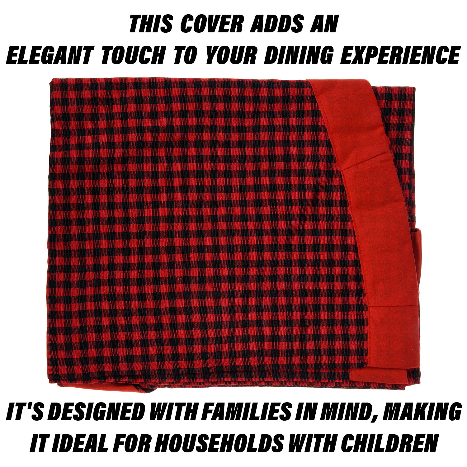 Kuber Industries Round Table Cover  Cotton Table Cloth for Round Tables  4 Seater Round Table Cloth  Barik Check Kitchen Dining Tablecloth  Tabletop Cover  60 Inch  Maroon