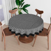 Round Table Cover | Cotton Table Cloth for Round Tables | 4 Seater Round Table Cloth | Barik Check Kitchen Dining Tablecloth | Tabletop Cover | 60 Inch | Black