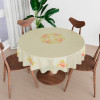Round Table Cover | PVC Table Cloth for Round Tables | 4 Seater Round Table Cloth | Flower Almond Kitchen Dining Tablecloth | Tabletop Cover | 60 Inch | Cream