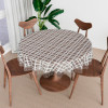Round Table Cover | PVC Table Cloth for Round Tables | 4 Seater Round Table Cloth | Self Check Kitchen Dining Tablecloth | Tabletop Cover | 60 Inch | White