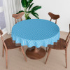 Round Table Cover | Table Cloth for Round Tables | 4 Seater Round Table Cloth | Barik Check Kitchen Dining Tablecloth | Tabletop Cover | 60 Inch | Blue