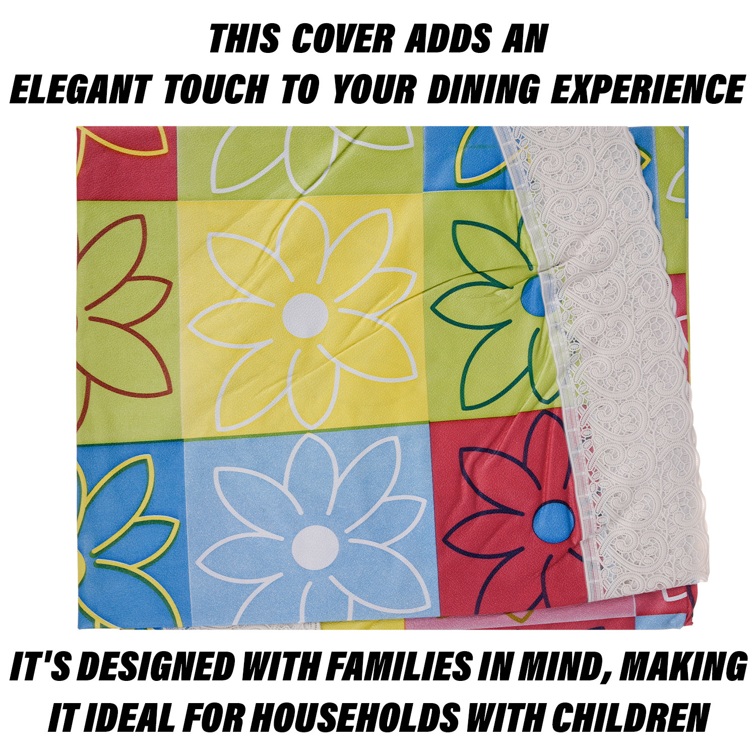 Kuber Industries Round Table Cover | Table Cloth for Round Tables | 4 Seater Round Table Cloth | Check Kitchen Dining Tablecloth | Tabletop Cover | 60 Inch | Yellow