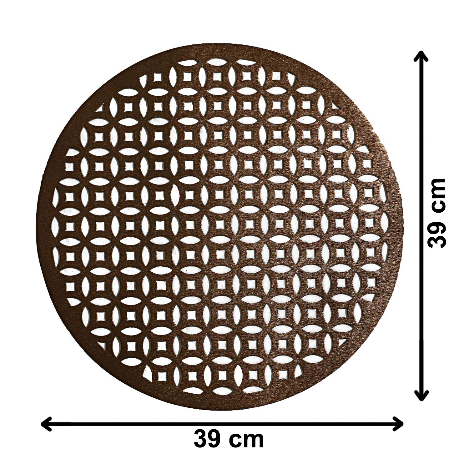 Kuber Industries Rounded Soft Leather Table Placemats, Set of 4 (Copper)