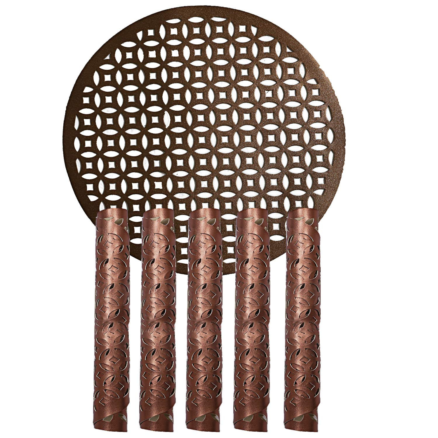 Kuber Industries Rounded Soft Leather Table Placemats, Set of 4 (Copper)