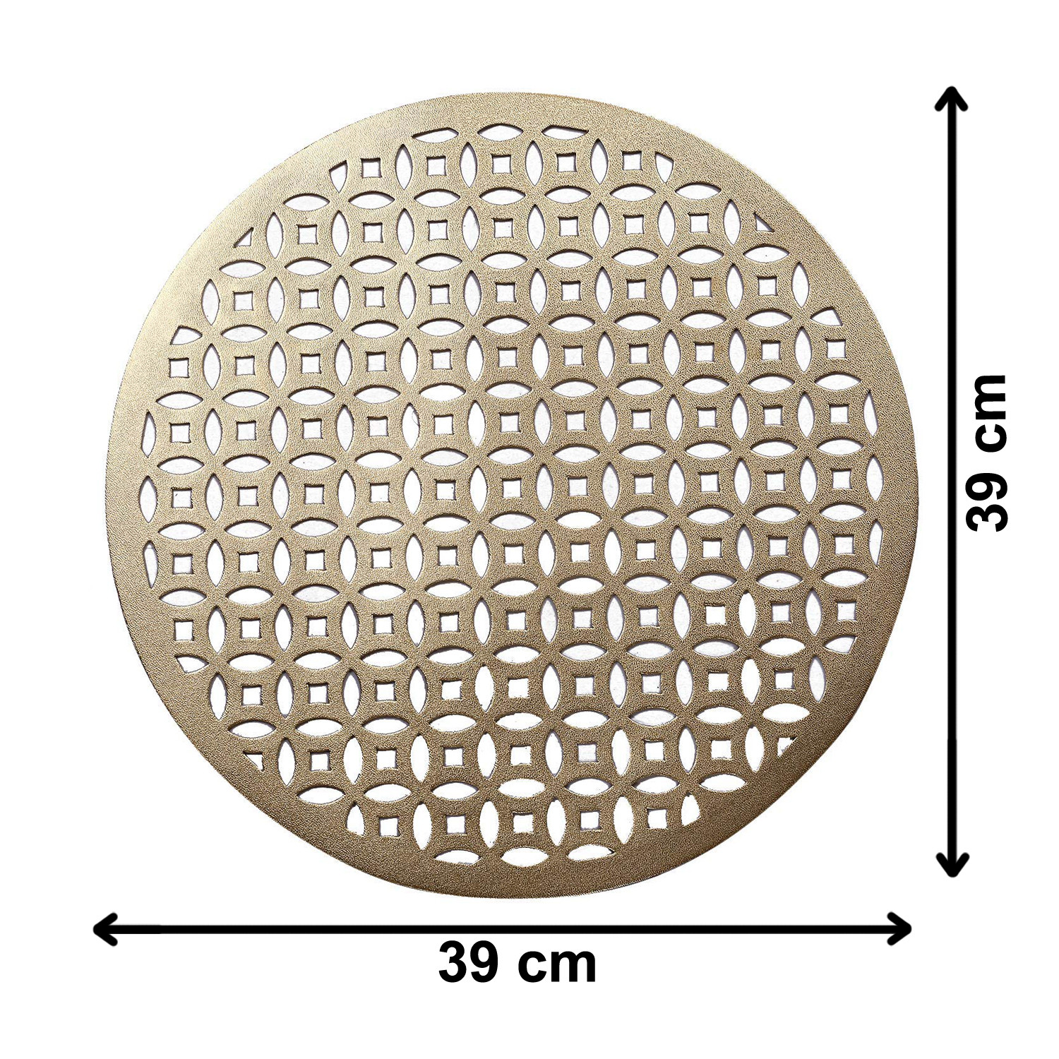 Kuber Industries Rounded Soft Leather Table Placemats, Set of 4 (Gold)