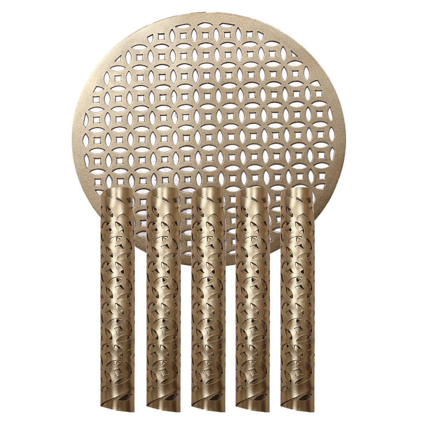 Kuber Industries Rounded Soft Leather Table Placemats, Set of 4 (Gold)