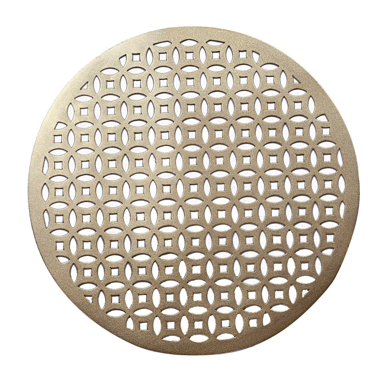 Kuber Industries Rounded Soft Leather Table Placemats, Set of 4 (Gold)
