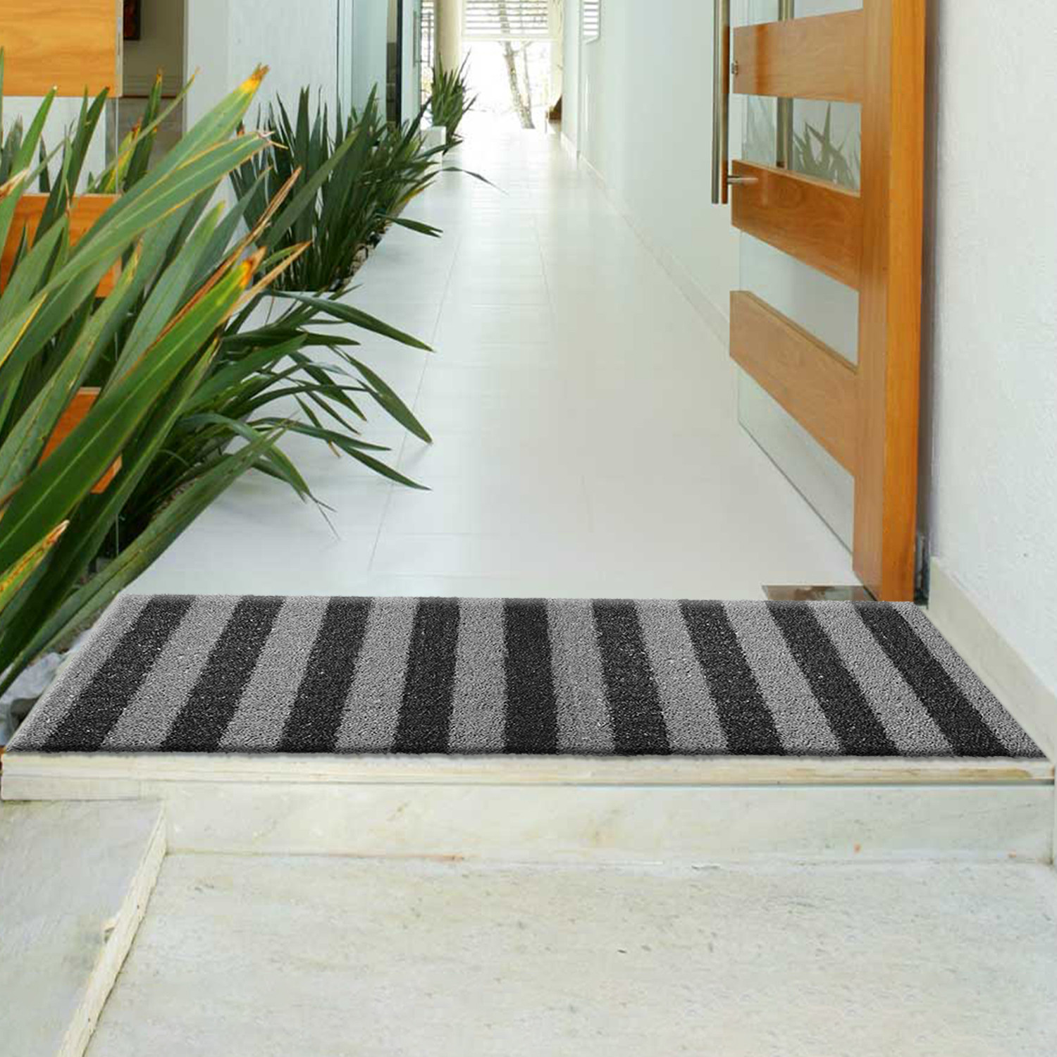 Kuber Industries Rubber Strips Design Door Mat For Porch/Kitchen/Bathroom/Laundry Room, 24