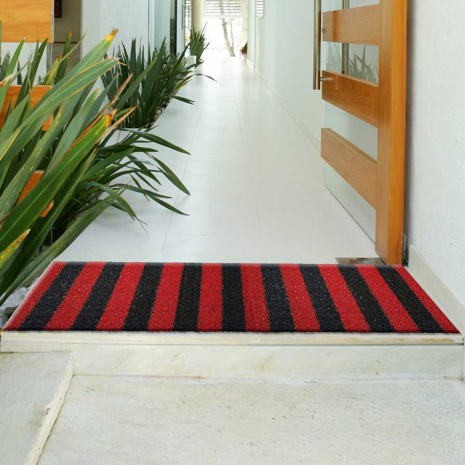 Kuber Industries Rubber Strips Design Door Mat For Porch/Kitchen/Bathroom/Laundry Room, 24