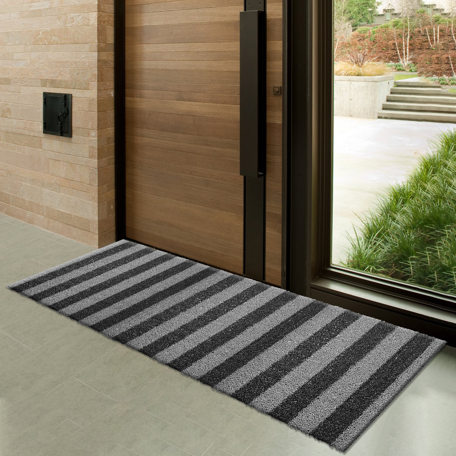 Kuber Industries Rubber Strips Design Door Mat For Porch/Kitchen/Bathroom/Laundry Room, 24
