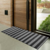 Kuber Industries Rubber Strips Design Door Mat For Porch/Kitchen/Bathroom/Laundry Room, 24&quot;x48&quot; (Grey) 54KM4001